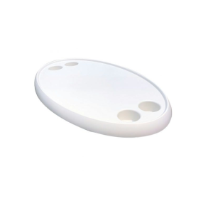 Bordplade af hvid ABS 77 x 46cm med 4 kop/flaske holder