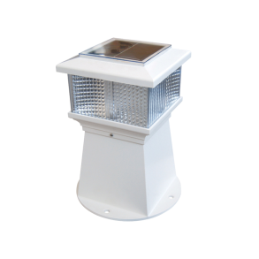 Dock Edge stolpebrolys LED m/solcelle, hvid lys H-25cm 17cm