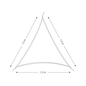 Solsejl/presenning retangulr 2,85 x 3,3m