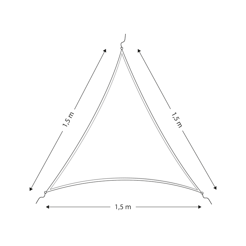 Solsejl/presenning retangulr 2,85 x 3,3m