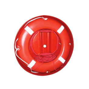 Redningskrans lifebuoy med 30m flyde line i rund beholder