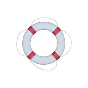 Redningskrans rd med hvid FP380 uden kasteline