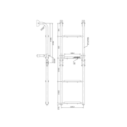 Badestige 2+2 RF stl med 4 teak trin