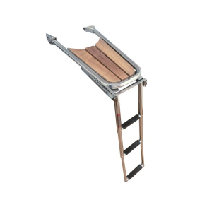 Stvnplatform med teak og stige 65x33cm 25mm rr