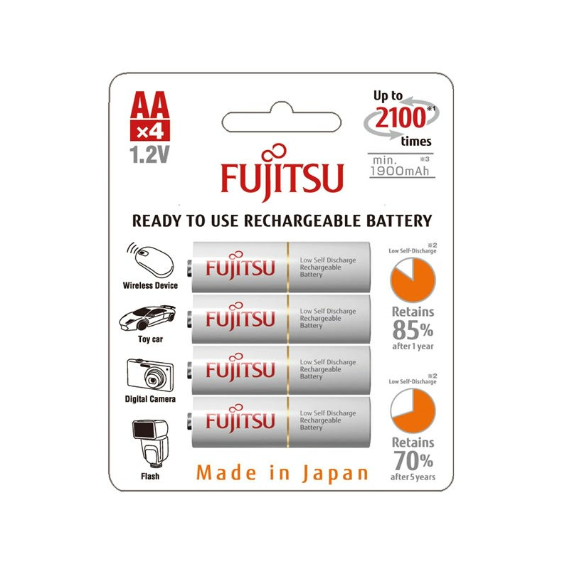 Fujitsu genopladelig batteri aaa 750mah 4 stk.