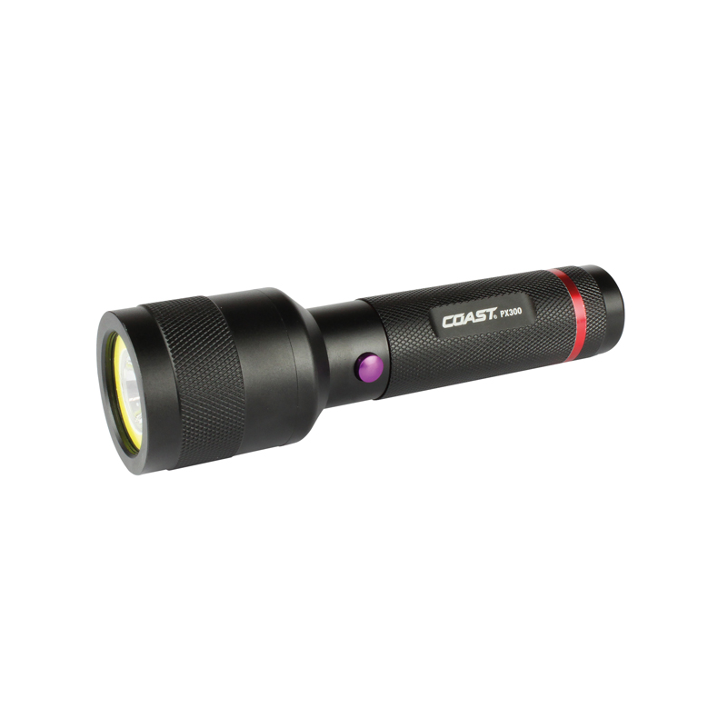 Coast PX300 håndlygte 150L med UV lys IPX4 incl. 3xAA batter