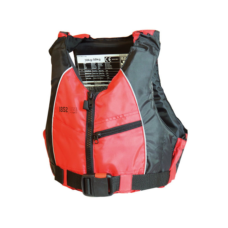 1851852 Jolle- og kajakvest ISO 50N, Rød/sort 1852 svømme/jolle/SUP vest rød/sort 70+ kg XXL størrelse
