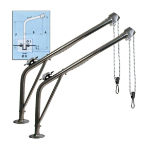Davit 40mm til jolle max 85kg AISI 316 RF stl (ST)