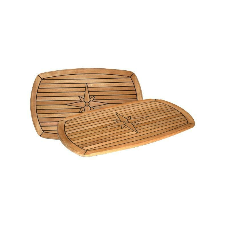 Bordplade halv ellipse 93 x 58 teak