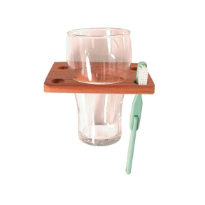 Glas Og Tandbrsteholder Teak
