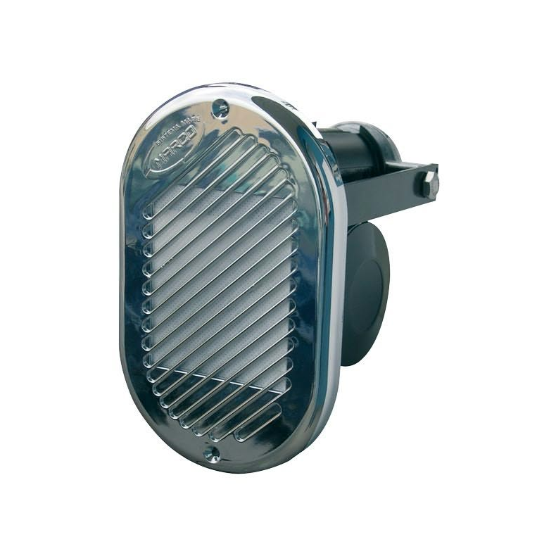El-horn 12V til indbygning forkromet