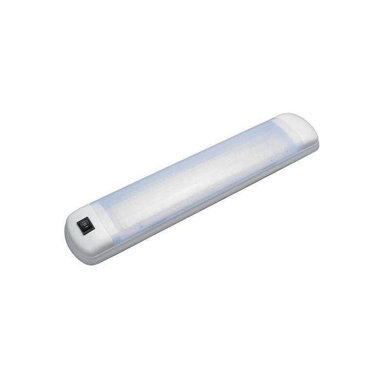 Led lys armatur hvid abs, 2 x 12 LED varm, 12 & 24V