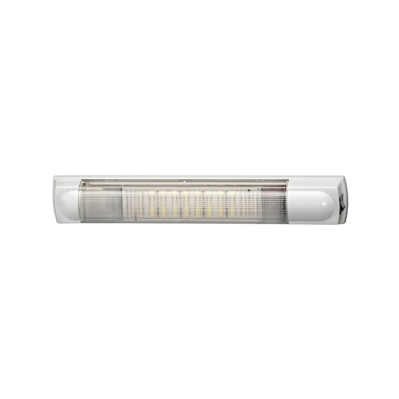 Hella hvid led lysstofarmatur med afbryder 10-31volt 3,5w