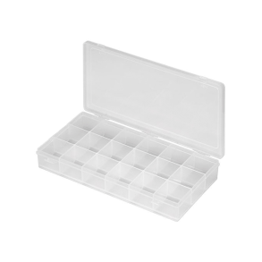 Sortiment kasse med 18 rum, str. 275x180x50mm