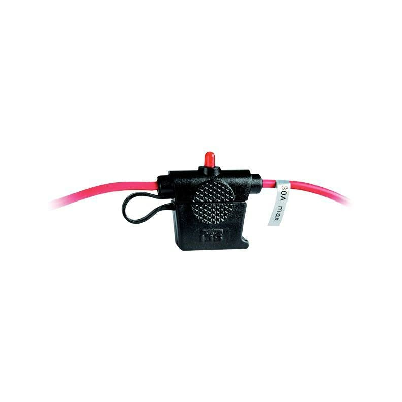 Vandtt sikrings holder 30Amp med lys