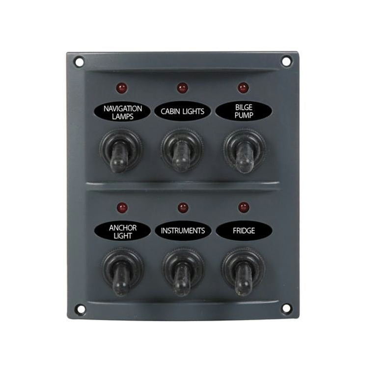 Strmpanel d-lux 6 kontakter med lys