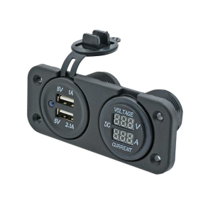 1852 panel dobbelt usb udtag & volt/amperem