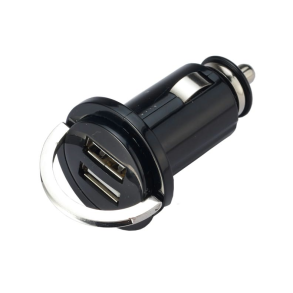 Usb lader dobbelt 12-24Vdc udtag 5v/2,1Amp til cigarstik
