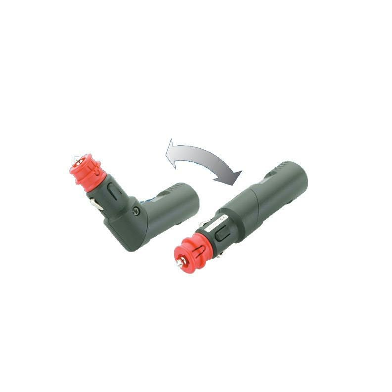 Universalstik 12/24V med 8Amp sikring & knækled