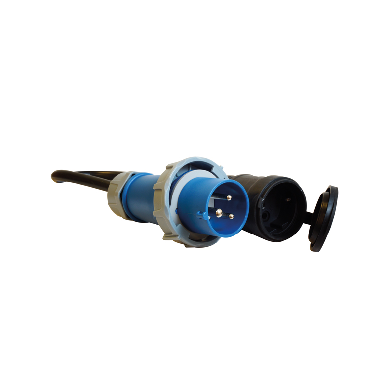 1852 CEE 220V han IP67 til Schuko hun - 2,5mm2 kabel 0,5M