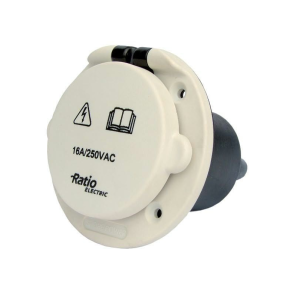 Ratio Landstrmstik med lg plast hvid 16 amp