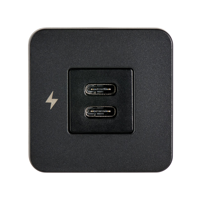 Scanstrut Tile indbygningstik USB-C & USB-C sort