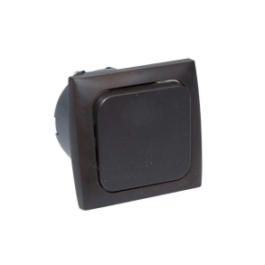 Afbryder enkelt 220v til indbygning komplet brun