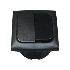 Afbryder dobbelt 220v til indbygning komplet sort