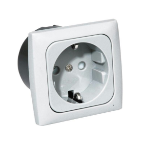 Indbygningsstik 220v komplet hvid