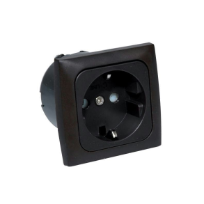 Indbygningsstik 220v komplet brun