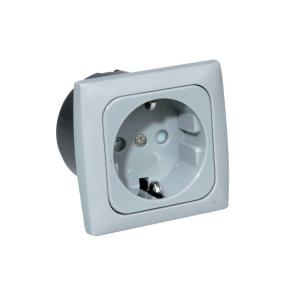 Indbygningsstik 220v komplet gr