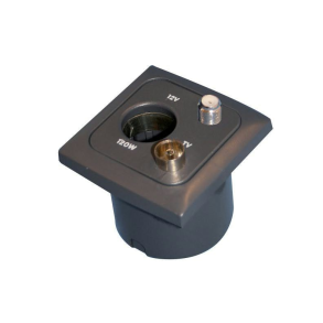 Indbygningstik med tv samt 12v udtag brun