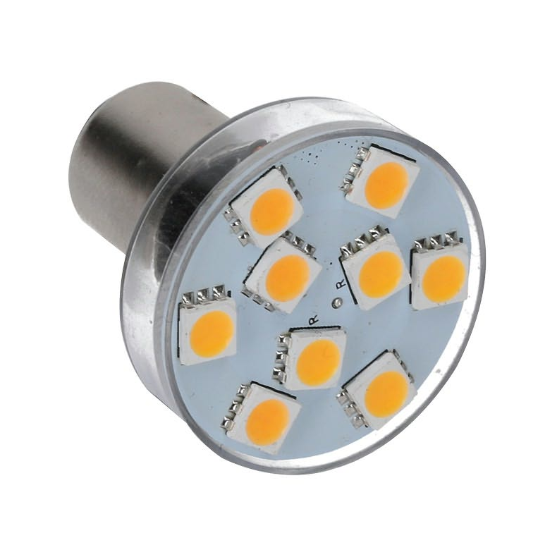 Nauticled hvid/rd lys ba15s 32x38mm 10-35v 0,6/1,4w 5/10w
