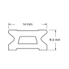 Ronstan Skdeskinne 14mm 2m serie 14