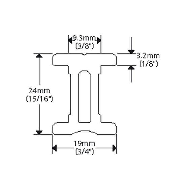 I-skinne 19mm Ronstan 19mm i-skinne, 1,5m