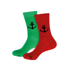 Kaptajn med anker strmper rd/grn