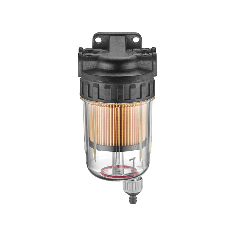 Brndstof filter 10 micron, sort alu top, klar med aftap.