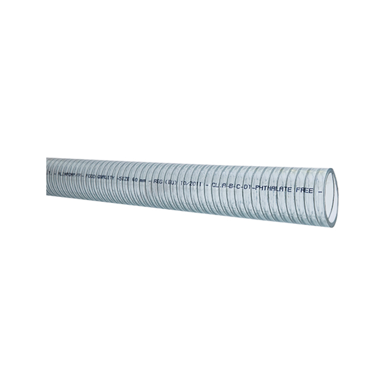 Klar slange med stålspiral food quality 45mm Klar slange med stålspiral food quality 45mm, rulle 30m