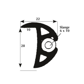 Fenderliste med lbe 25mm sort, 50m rulle
