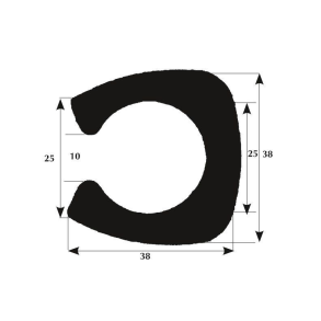 Fenderliste 38mm 10/12mm kant, 50m rulle