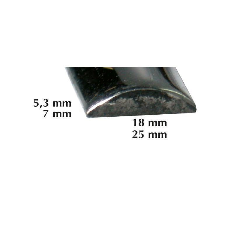 Fenderliste rustfri Fenderliste RF 18mm halv rund, 3m