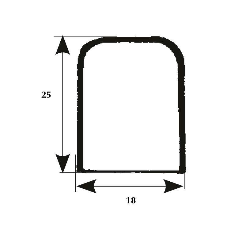 Endestykke til fenderliste Endestykke b=18 l=60 h=25mm