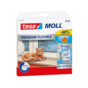 Tesa ttningsliste silikone 9mm x 6m hvid