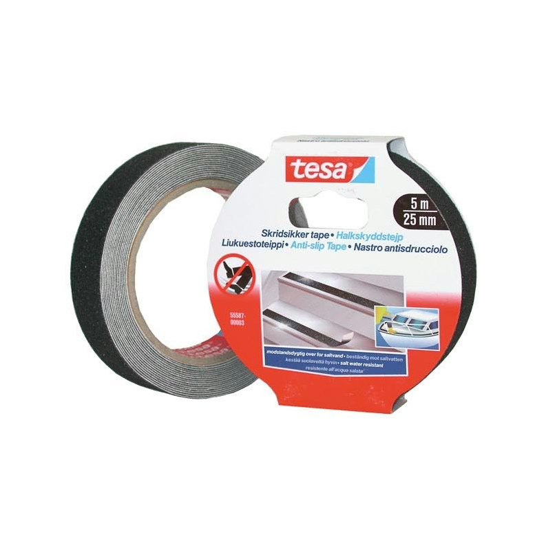Tesa skridsikker tape sort Tesa skridtape 25mm x 5m sort