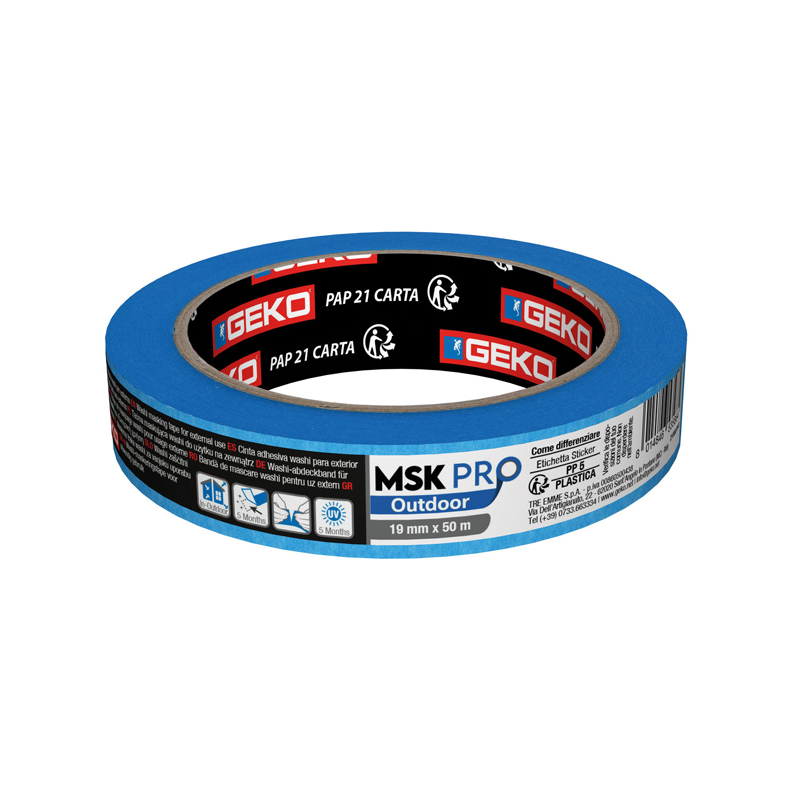 Geko Pro Outdoor Bl� afd�kningstape, 5 mdr UVR. Geko Pro outdoor Bl� afd�kningstape, 5 mdr UVR. 19mm X 50M