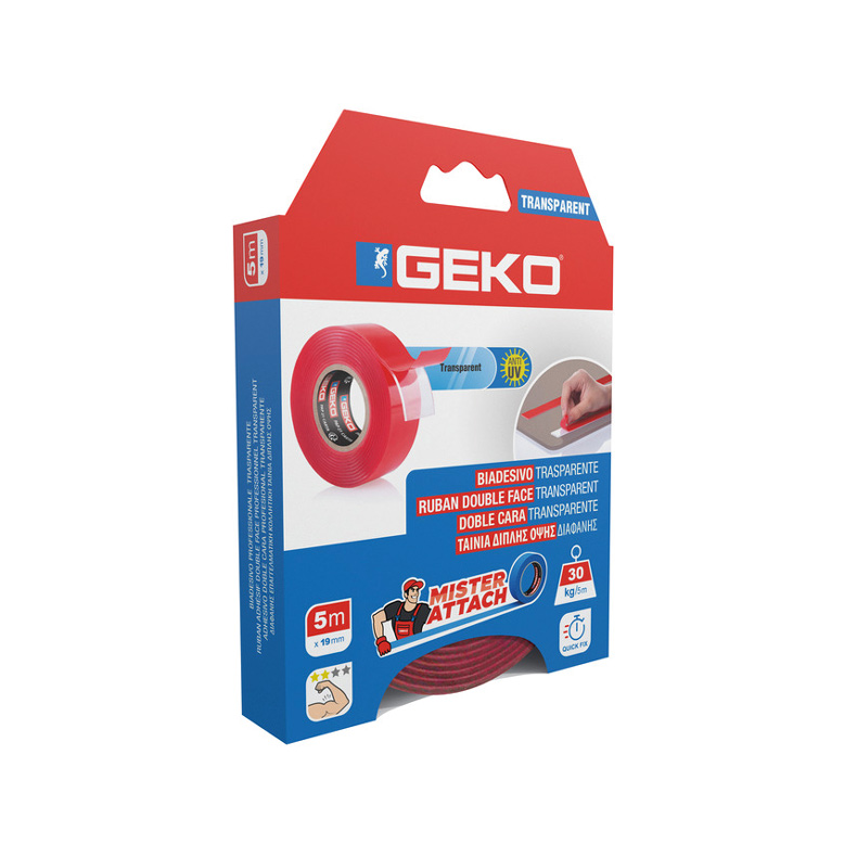 Geko Extreme dobbeltsidet skumtape 19mm x 5m