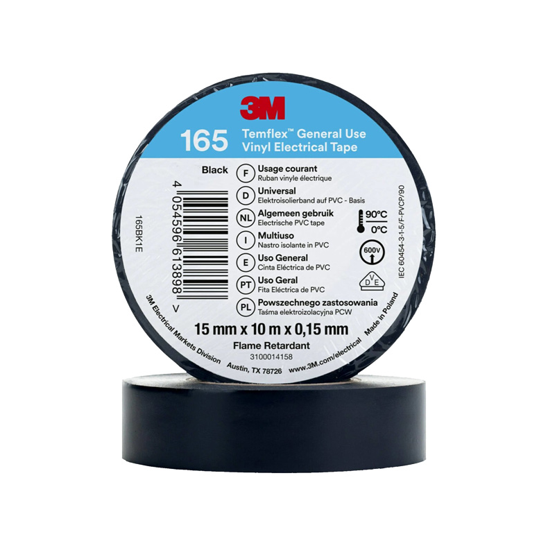3M isolerbånd 165 sort 15 mm x 10m