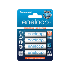 Panasonic eneloop aa genopladelige batterier 1900mah 4stk