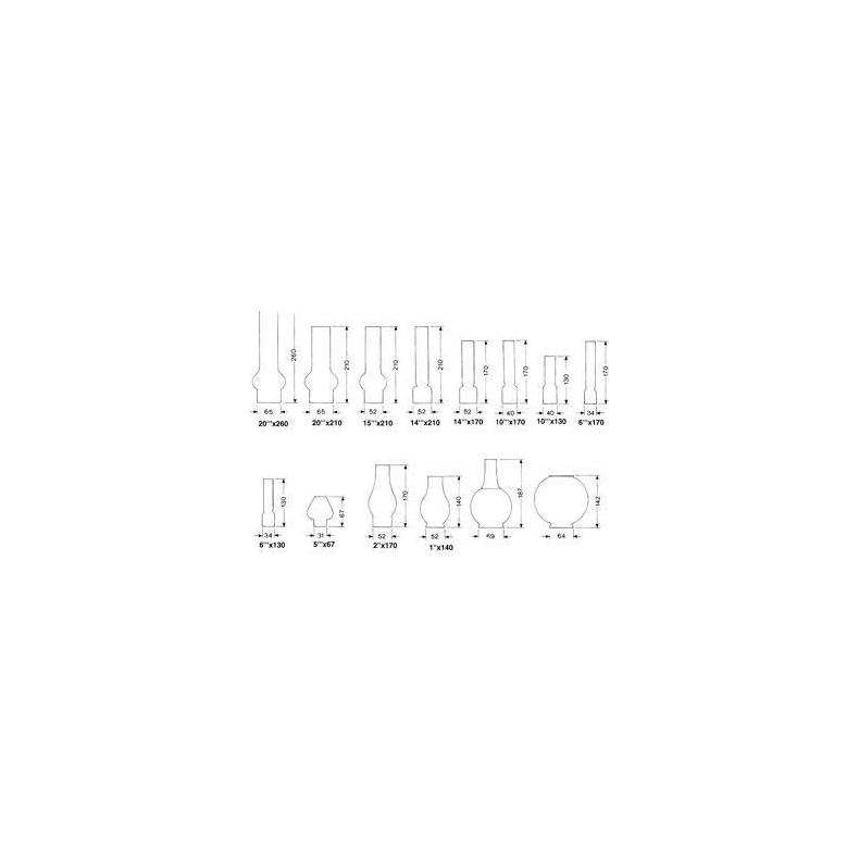 DHR Lampeglas 65 x 280mm
