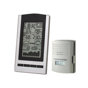 Vejrstation, trdls med udendrs enhed med display.